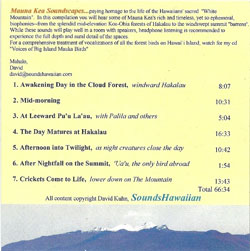 Contents Mauna Kea soundscapes